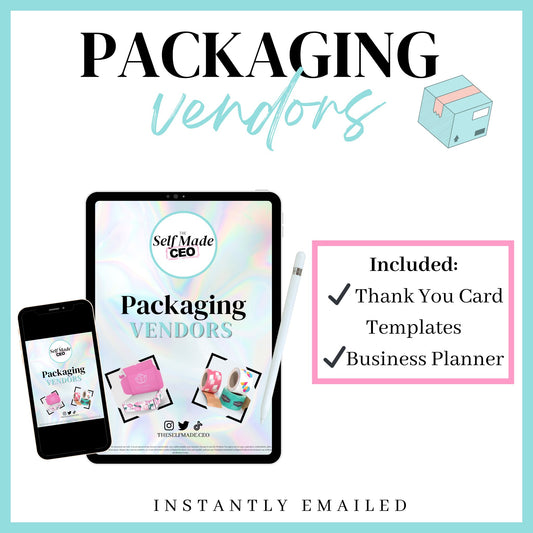 Packaging Vendors - The Self Made CEO - Packaging Vendors