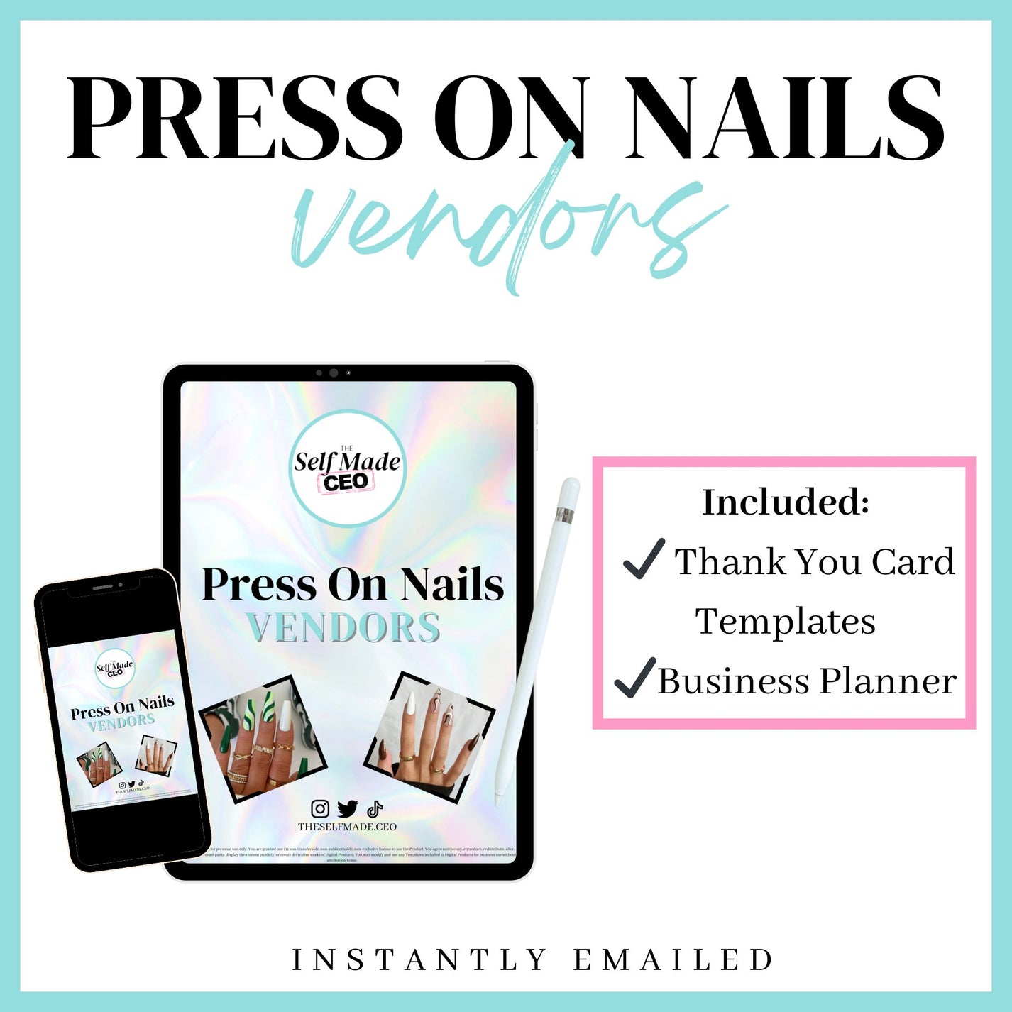 DFY TOP Press On Nails Vendors LIST RESELL AS YOUR OWN The Self Made CEO